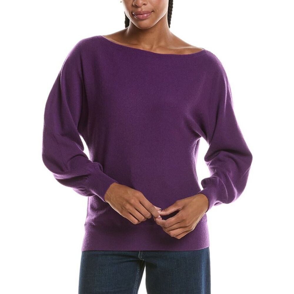 Forte Cashmere Womens  Off-The-Shoulder Dolman 100% Cashmere Sweater
